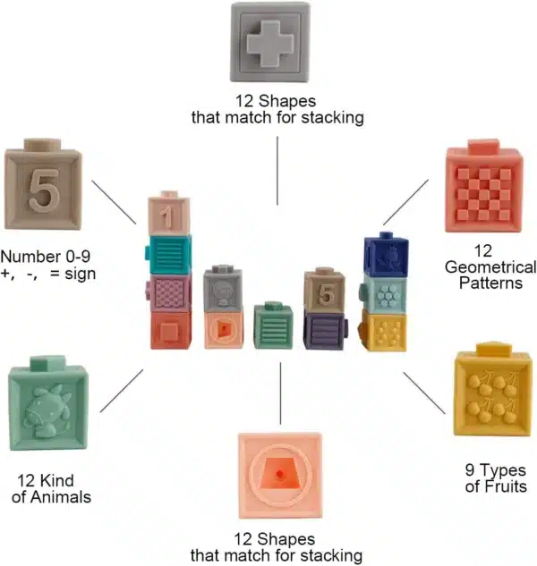 Textured Teether Soft Blocks - Image 5