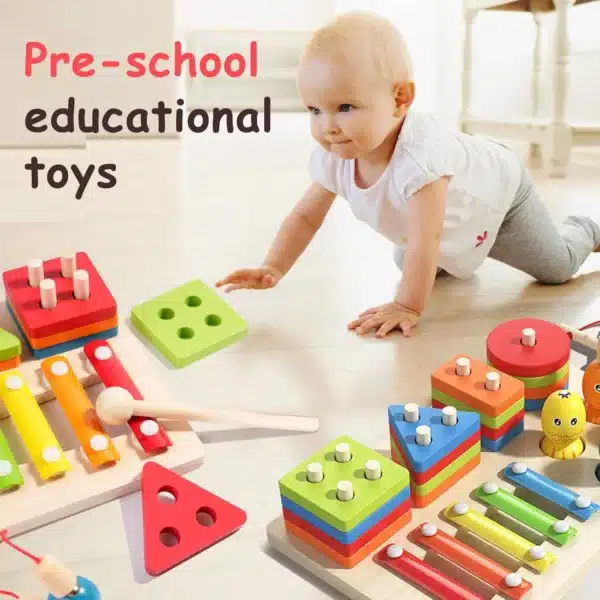 3 In 1 Wooden Puzzle Toy - Image 7