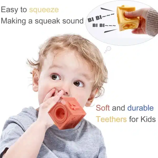 Textured Teether Soft Blocks - Image 2