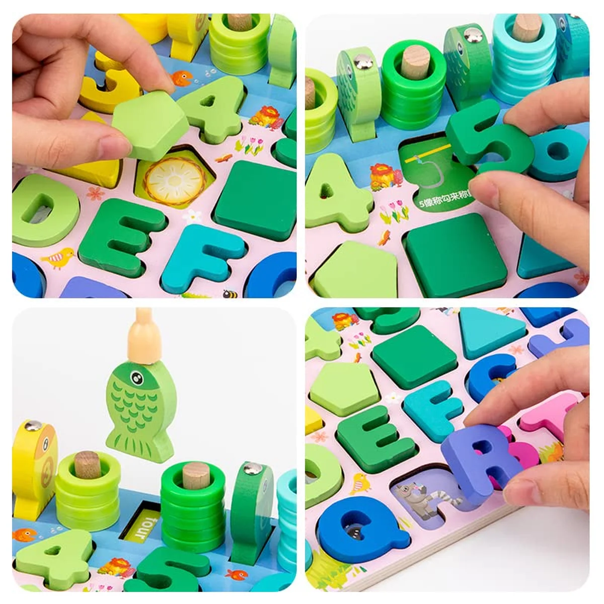 Learning Board playing shapes letters fishing