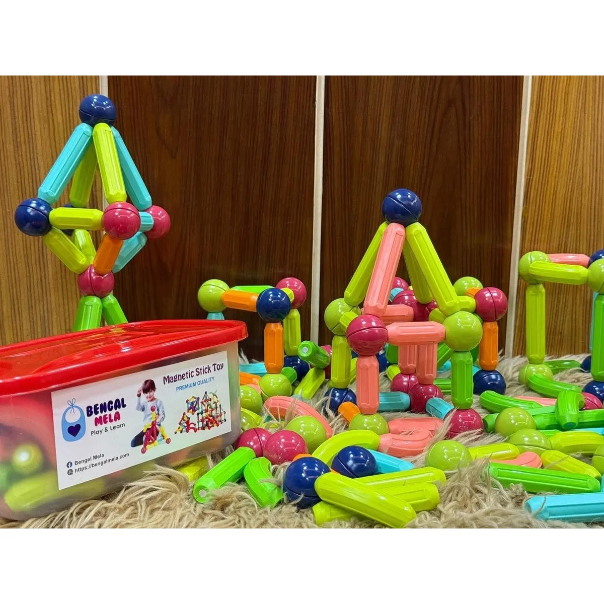 Magnetic Stick Building Toy with carry box