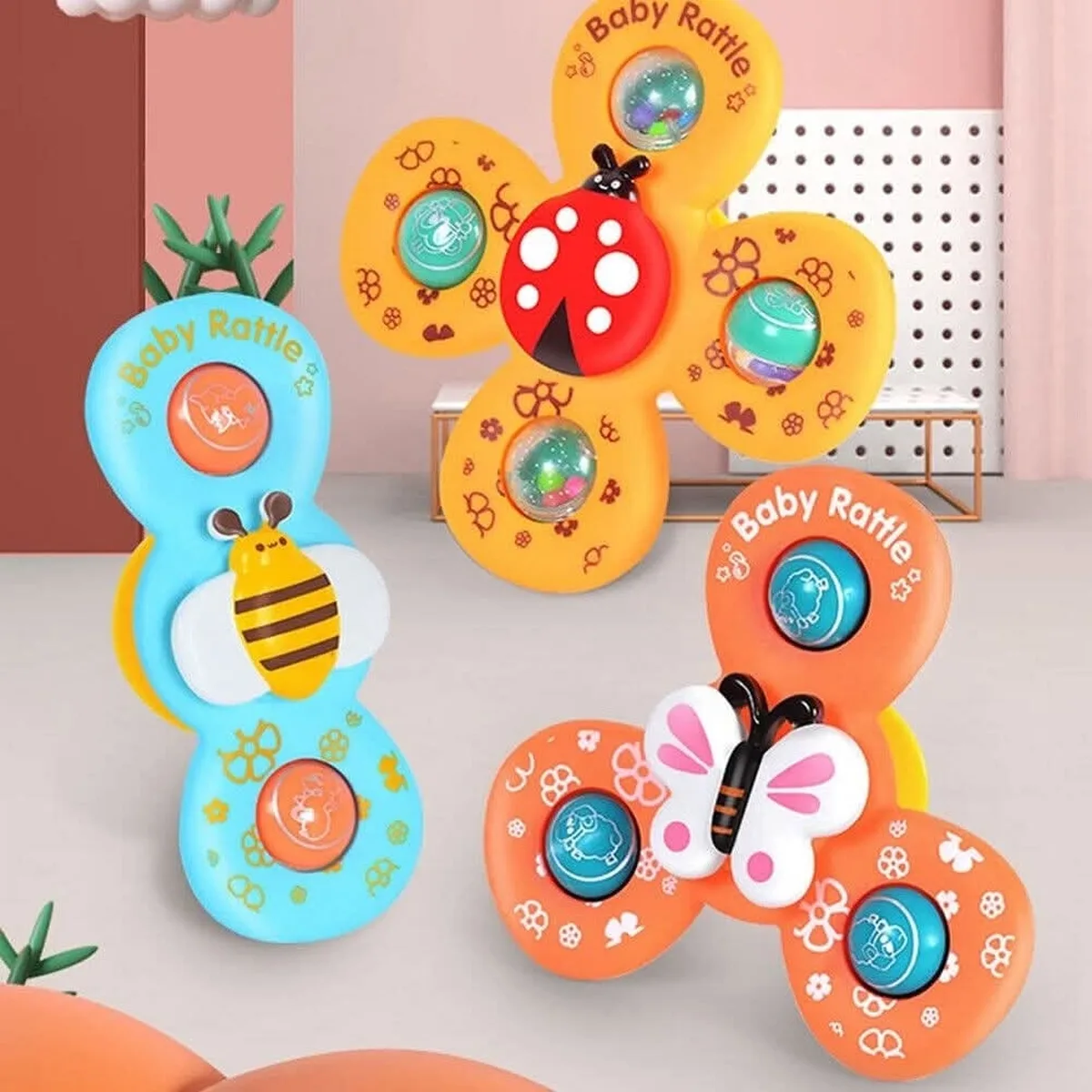 Suction Spinner Rattle Toy 3pcs set