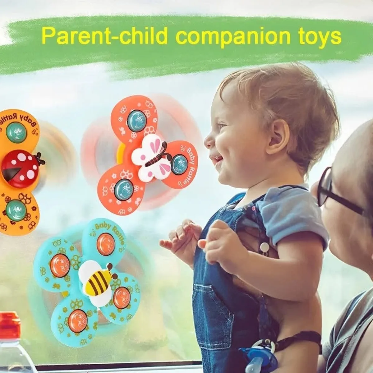 Suction Spinner Rattle Toy on window