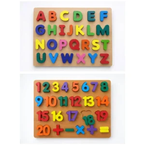 Wooden Chunky Puzzle ABC and 123