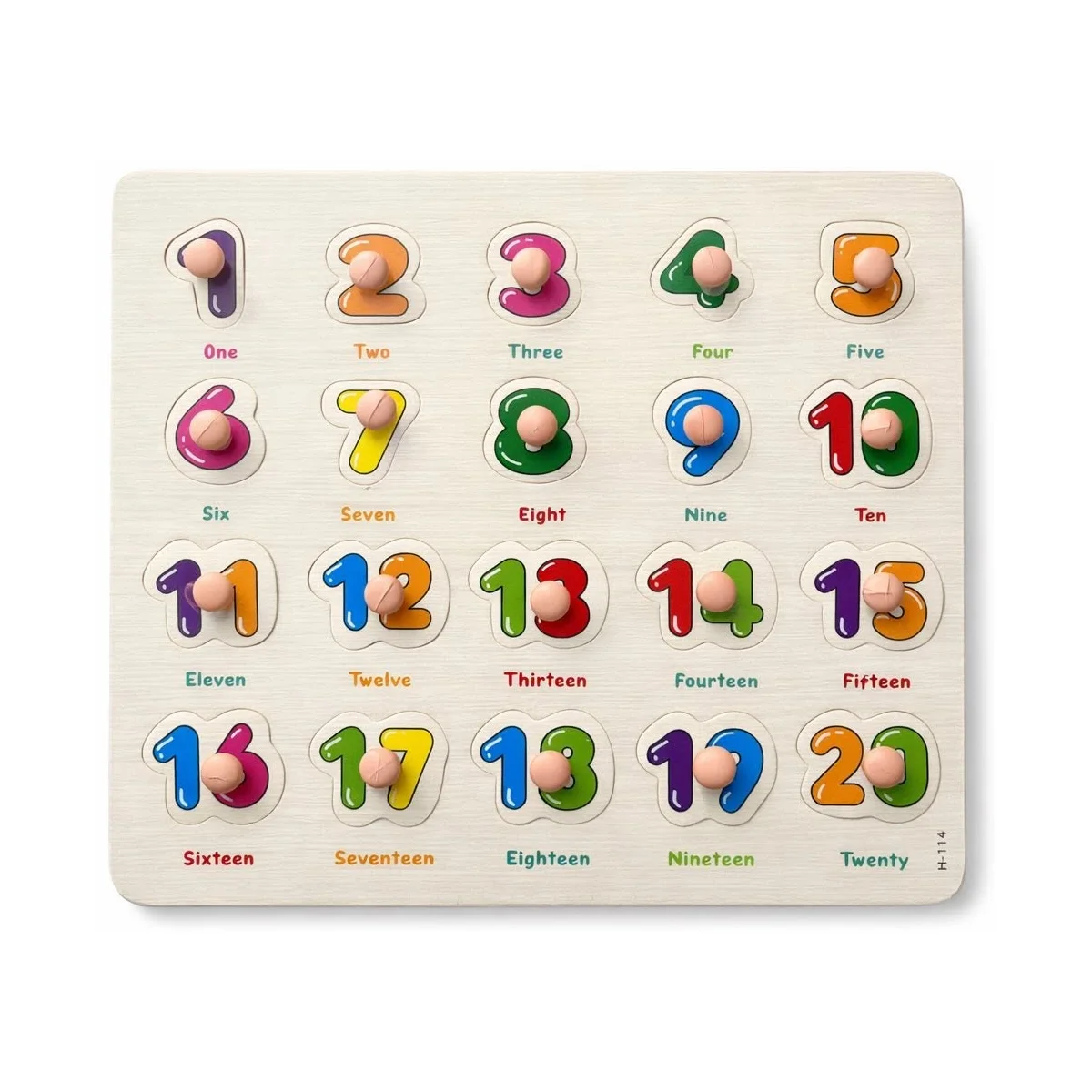Wooden Peg Puzzle Board numbers 1 to 20