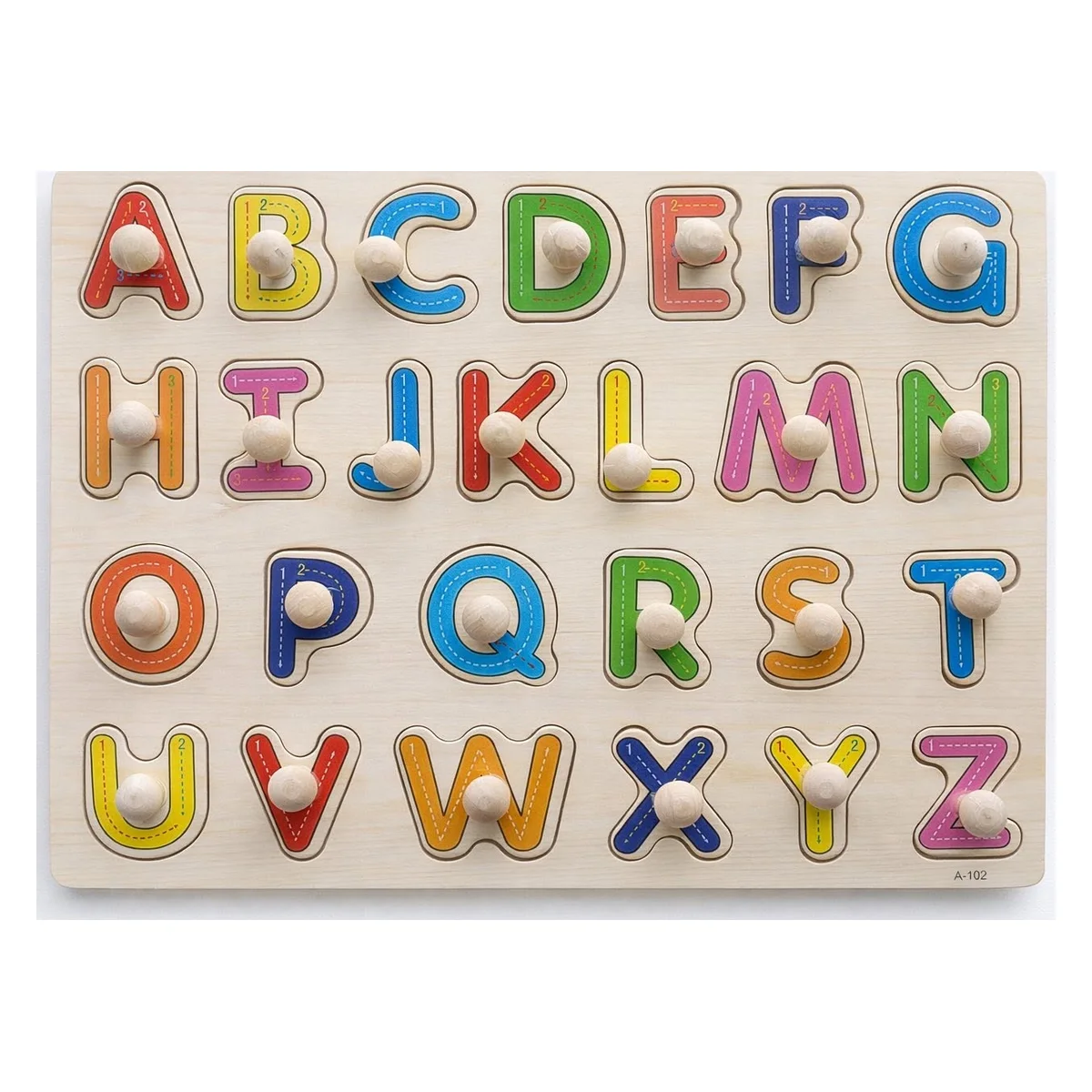 Wooden Peg Puzzle Board English ABC