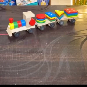 Wooden Shape Sorter Train 3 wagons